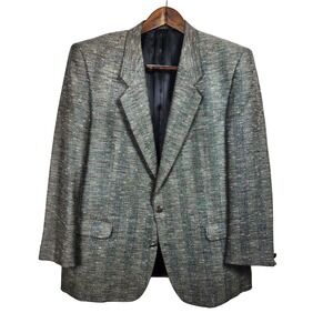 Bartolini Blazer Sport Coat 46R Wool Silk Tweed Gray Multi Office Wedding Casual